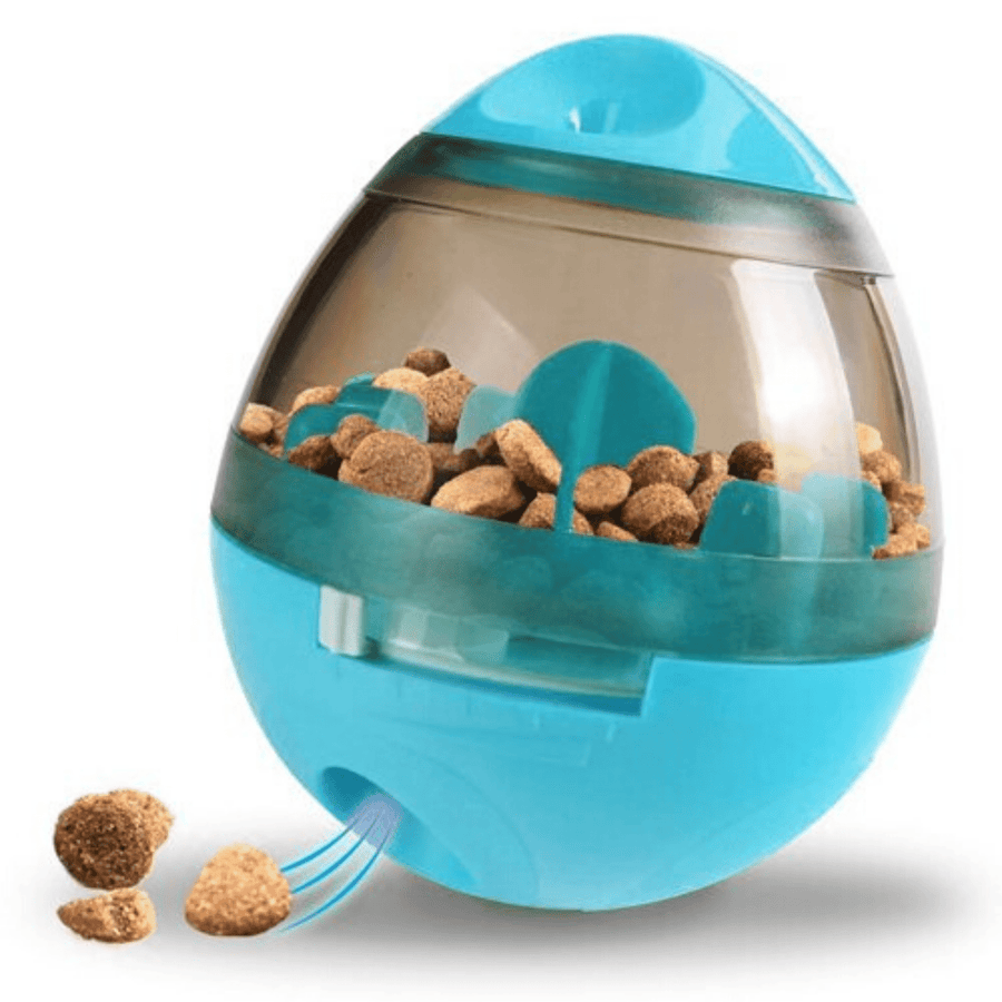 Modern Pets Dog Toy Dog Tumbler Feeder Toy w/ Bonus Snacks, Blue