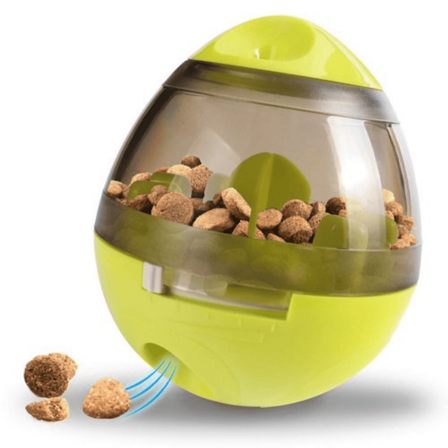 Modern Pets Dog Toy Dog Tumbler Feeder Toy w/ Bonus Snacks, Green