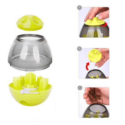 Modern Pets Dog Toy Dog Tumbler Feeder Toy w/ Bonus Snacks, Green