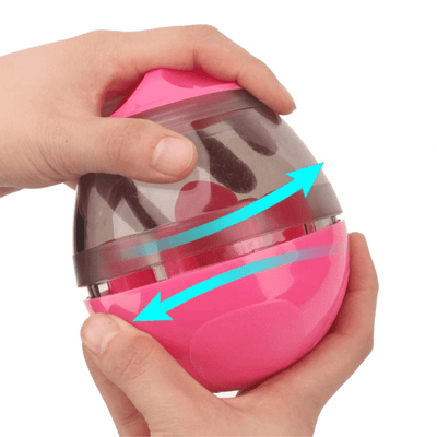 Modern Pets Dog Toy Dog Tumbler Feeder Toy w/ Bonus Snacks, Pink