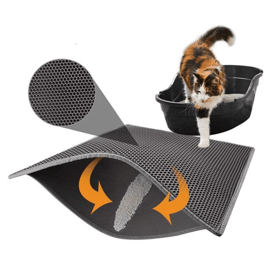 Modern Pets Litter Box Cat Litter Mat, Honeycomb Dual Layer Design