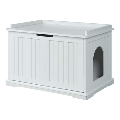 Modern Pets Litter Box Cleo Cat Litter Cabinet, White