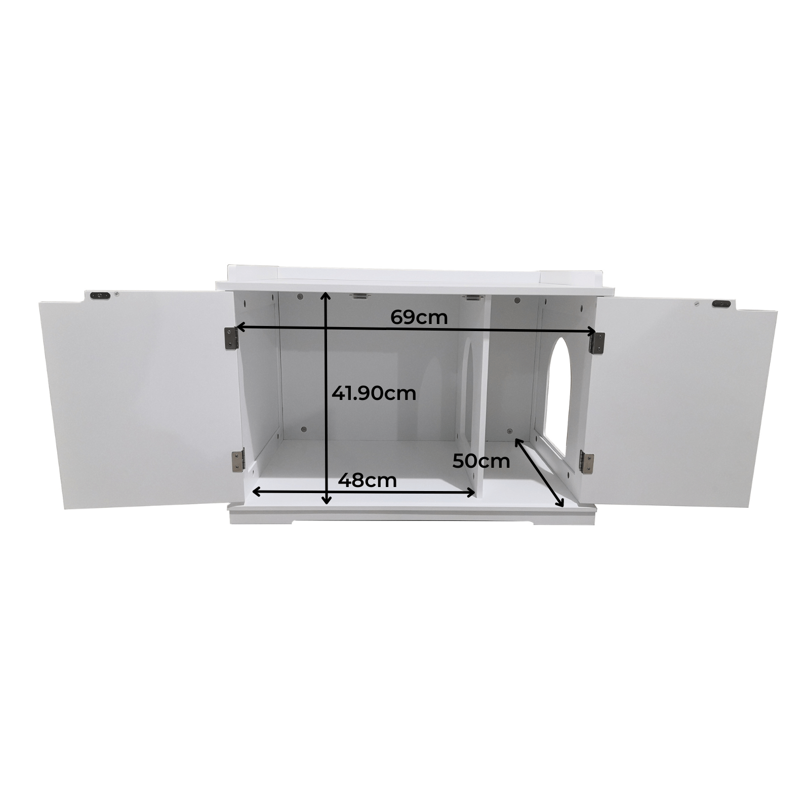 Cleo Cat Litter Indoor Cat Enclosure, White Modern Pets