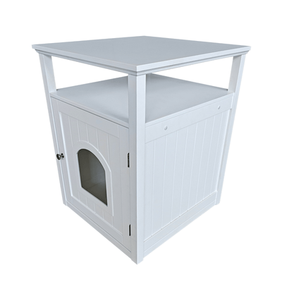 Modern Pets Litter Box Jasper 2 Cat Litter Cabinet, White