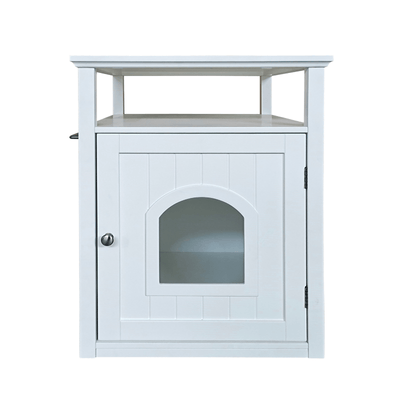 Modern Pets Litter Box Jasper 2 Cat Litter Cabinet, White