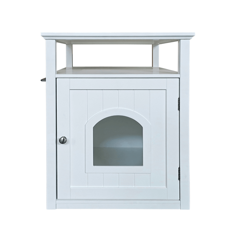 Modern Pets Litter Box Jasper 2 Cat Litter Cabinet, White