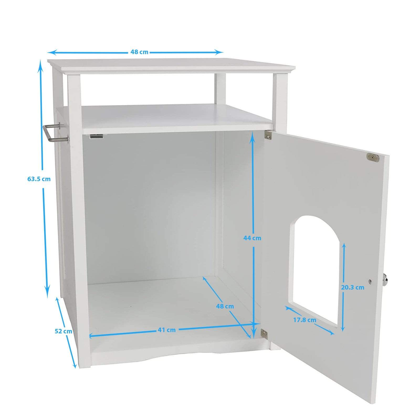 Modern Pets Litter Box Jasper 2 Cat Litter Cabinet, White