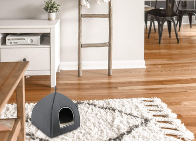 Modern Pets Pet Bed Cat Igloo, Classic Pet Bed, Charcoal