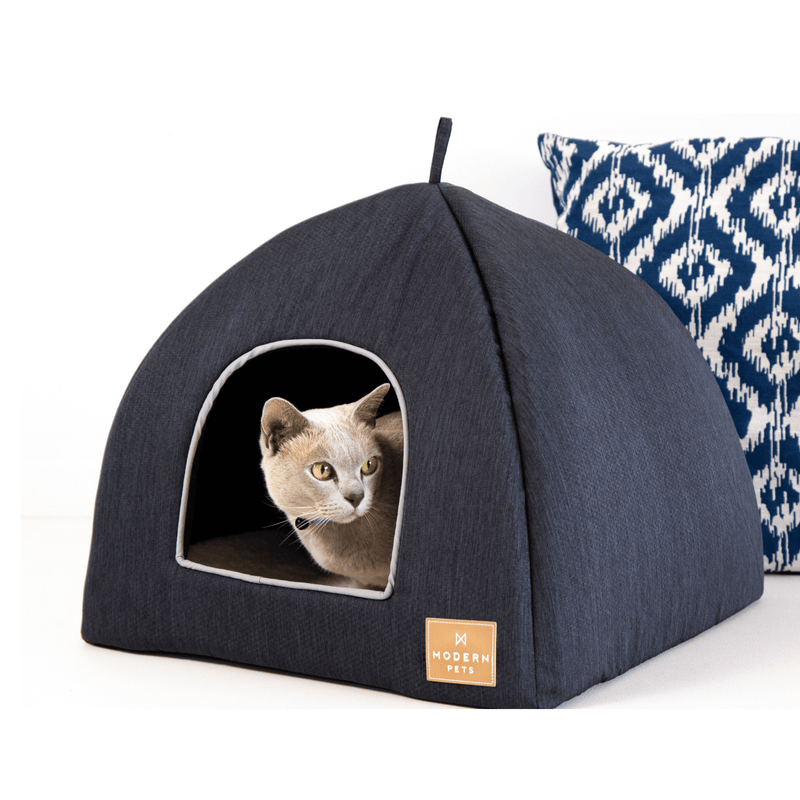 Cat Igloo Bed, Charcoal Cat Bed, Pet Igloo Style Bed Modern Pets