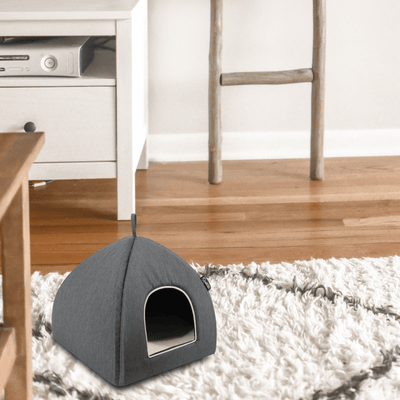 Modern Pets Pet Bed Cat Igloo, Classic Pet Bed, Charcoal