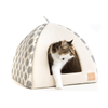 Modern Pets Pet Bed Cat Igloo Tree Print Pet Bed, Ivory White