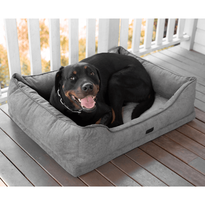 Modern Pets Pet Bed Large (90cm) Luxury Dog Bolster Bed Orthopedic, Storm Grey
