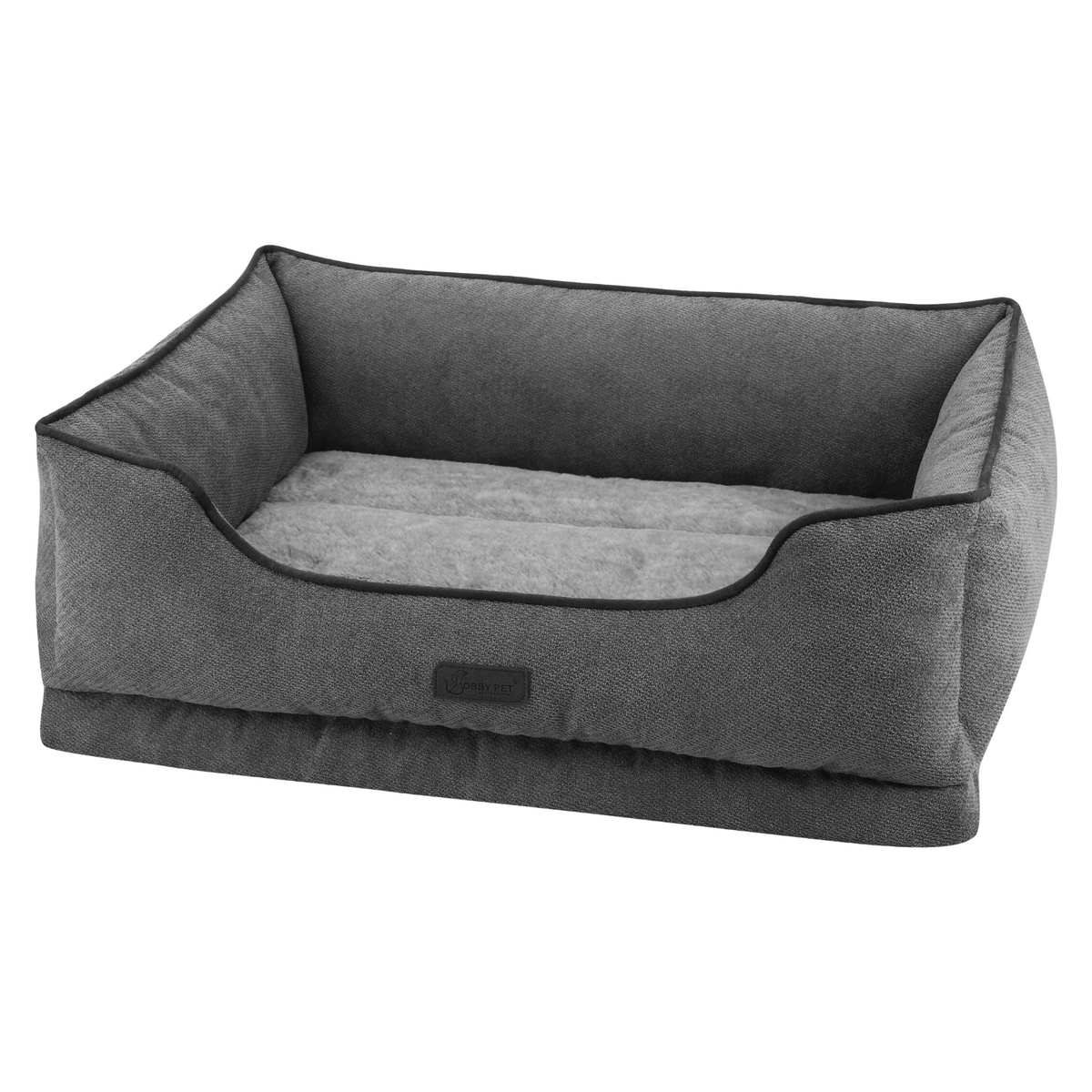 Luxury Dog Bolster Bed Orthopedic, Storm Grey Modern Pets