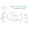 Modern Pets Pet Bed Luxury Dog Bolster Bed Orthopedic, Storm Grey