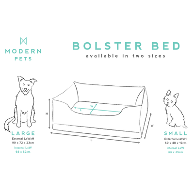 Modern Pets Pet Bed Luxury Dog Bolster Bed Orthopedic, Storm Grey