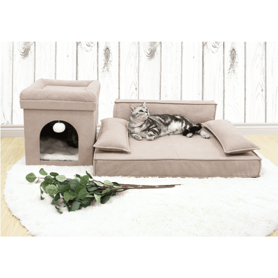 Modern Pets Pet Bed Orthopedic Sofa Pet Bed in Oatmeal