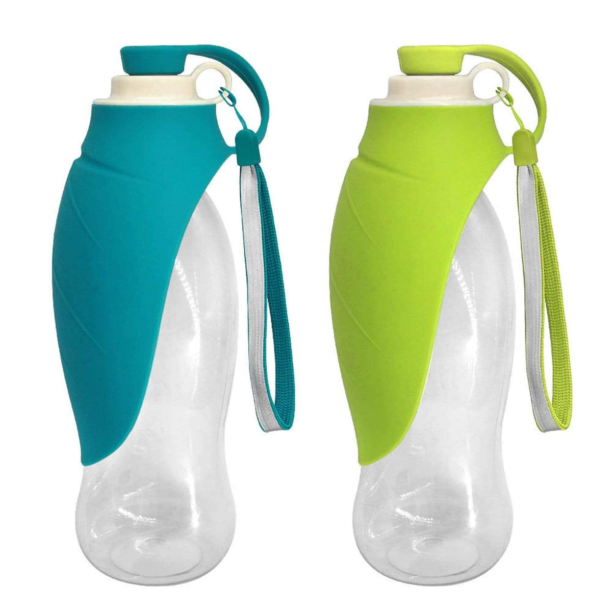 Dog Water Bottle, Portable Travel Bowl, Blue Modern Pets