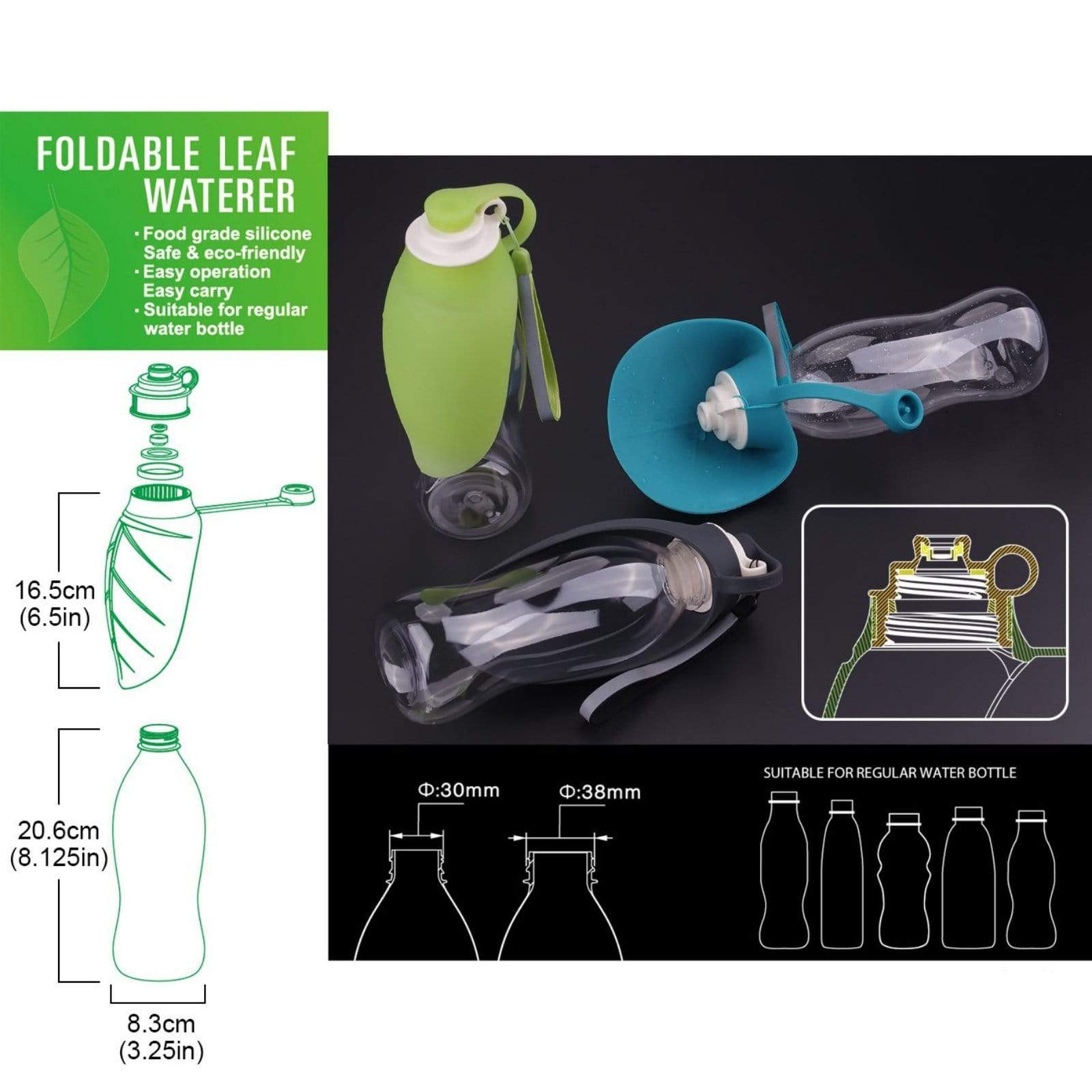 Modern Pets Pet Bowl Dog Water Bottle, Portable Travel Bowl, Blue