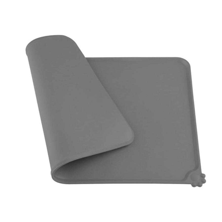 Modern Pets Pet Bowl Silicone Pet Feeding Mat, Grey