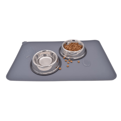 Modern Pets Pet Bowl Silicone Pet Feeding Mat, Grey
