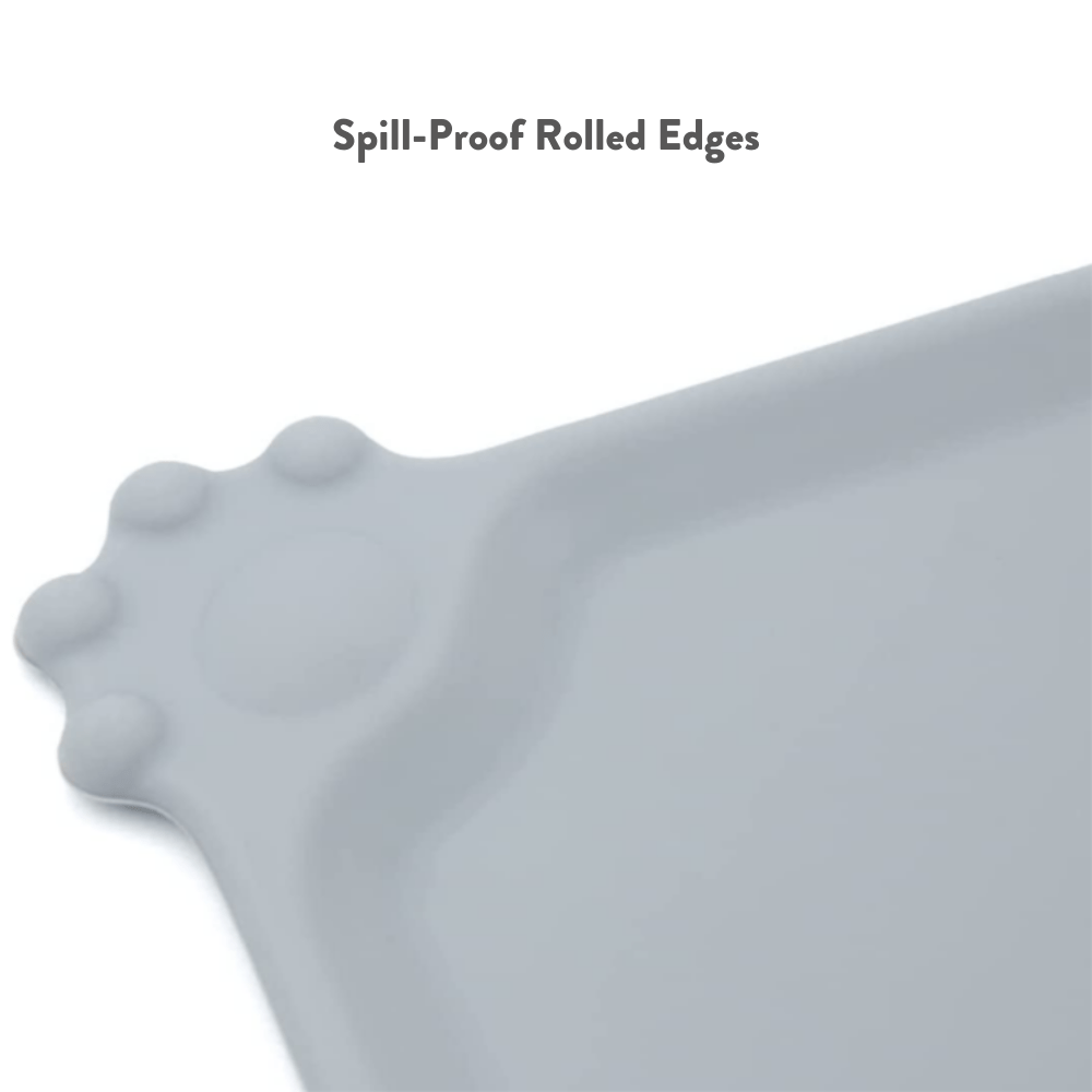 Modern Pets Pet Bowl Silicone Pet Feeding Mat, Grey