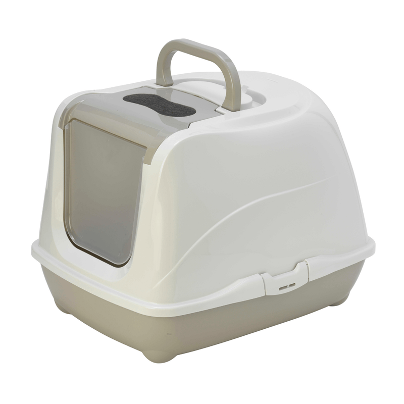 Moderna Litter Box Jumbo 57cm / Warm Grey Moderna Flip Cat Enclosed Cat Litter Box, Warm Grey