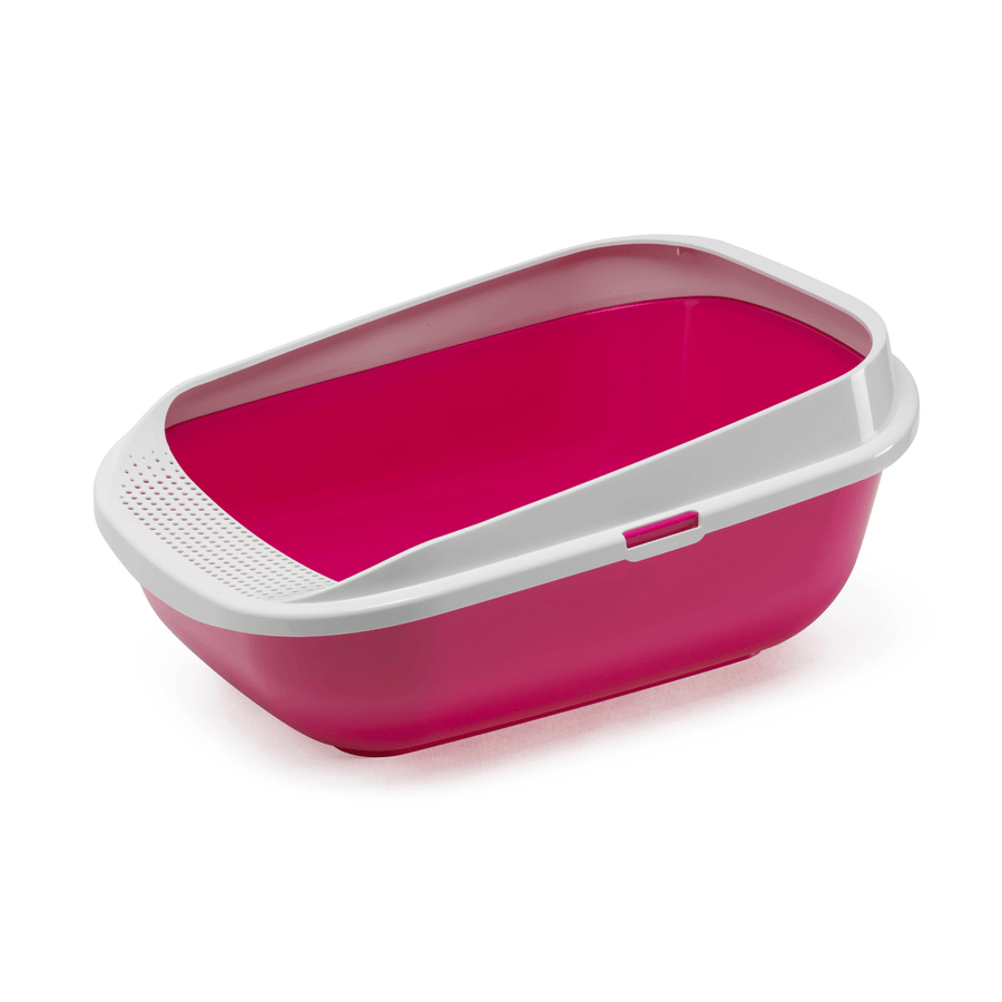 Moderna Litter Box Moderna Comfy Step Cat Litter Tray, Open Cat Toilet, Hot Pink