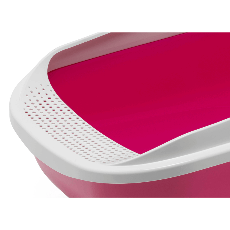 Moderna Comfy Step Cat Litter Tray, Open Cat Toilet, Hot Pink Modern Pets