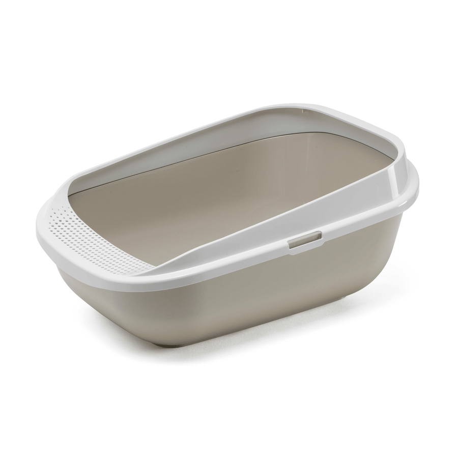 Moderna Litter Box Moderna Comfy Step Cat Litter Tray, Open Cat Toilet, Warm Grey