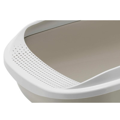 Moderna Litter Box Moderna Comfy Step Cat Litter Tray, Open Cat Toilet, Warm Grey