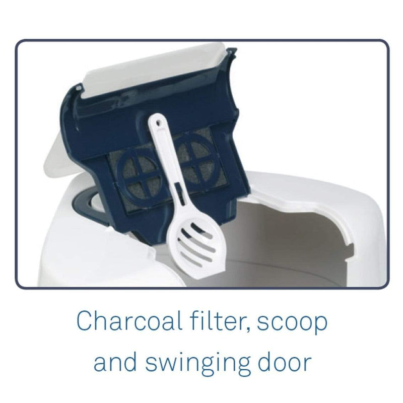 Moderna Litter Box Moderna Flip Cat Corner Enclosed Cat Litter Box, 3 Colours