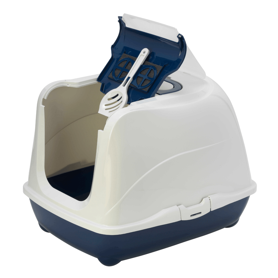 Moderna Litter Box Moderna Flip Cat Enclosed Cat Litter Box, Blueberry