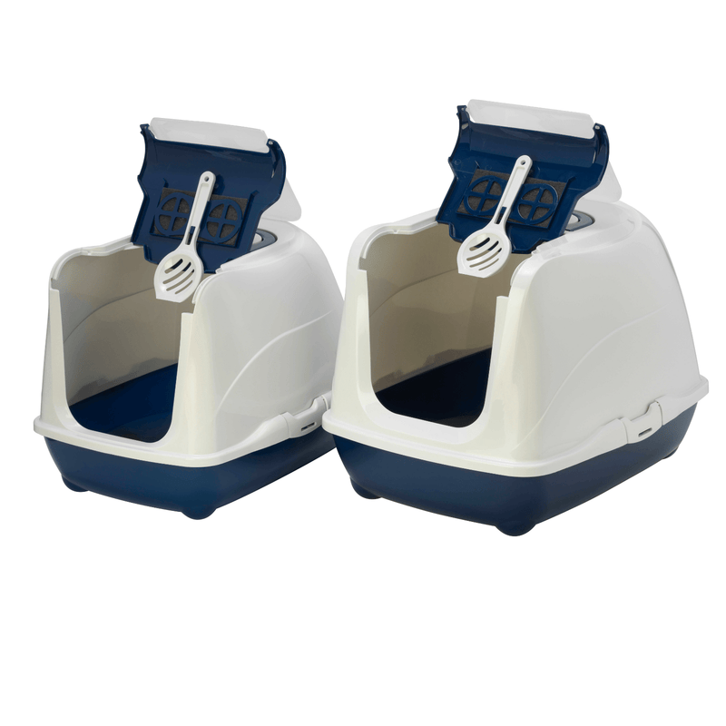 Moderna Litter Box Moderna Flip Cat Enclosed Cat Litter Box, Blueberry
