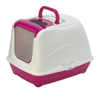 Moderna Litter Box Moderna Flip Cat Enclosed Cat Litter Box, Hot Pink