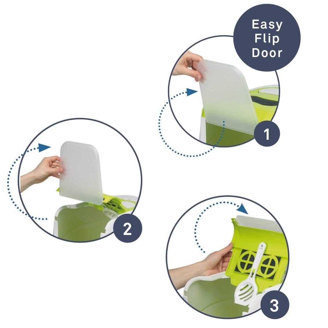 Moderna Litter Box Moderna Flip Cat Enclosed Cat Litter Box, Warm Grey