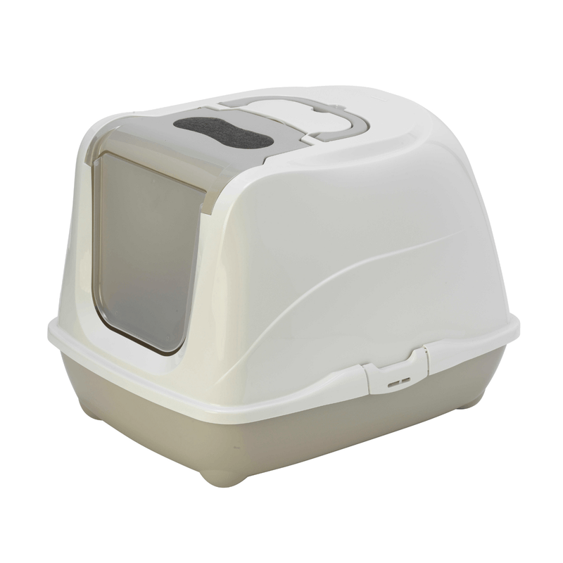 Moderna Litter Box Moderna Flip Cat Enclosed Cat Litter Box, Warm Grey
