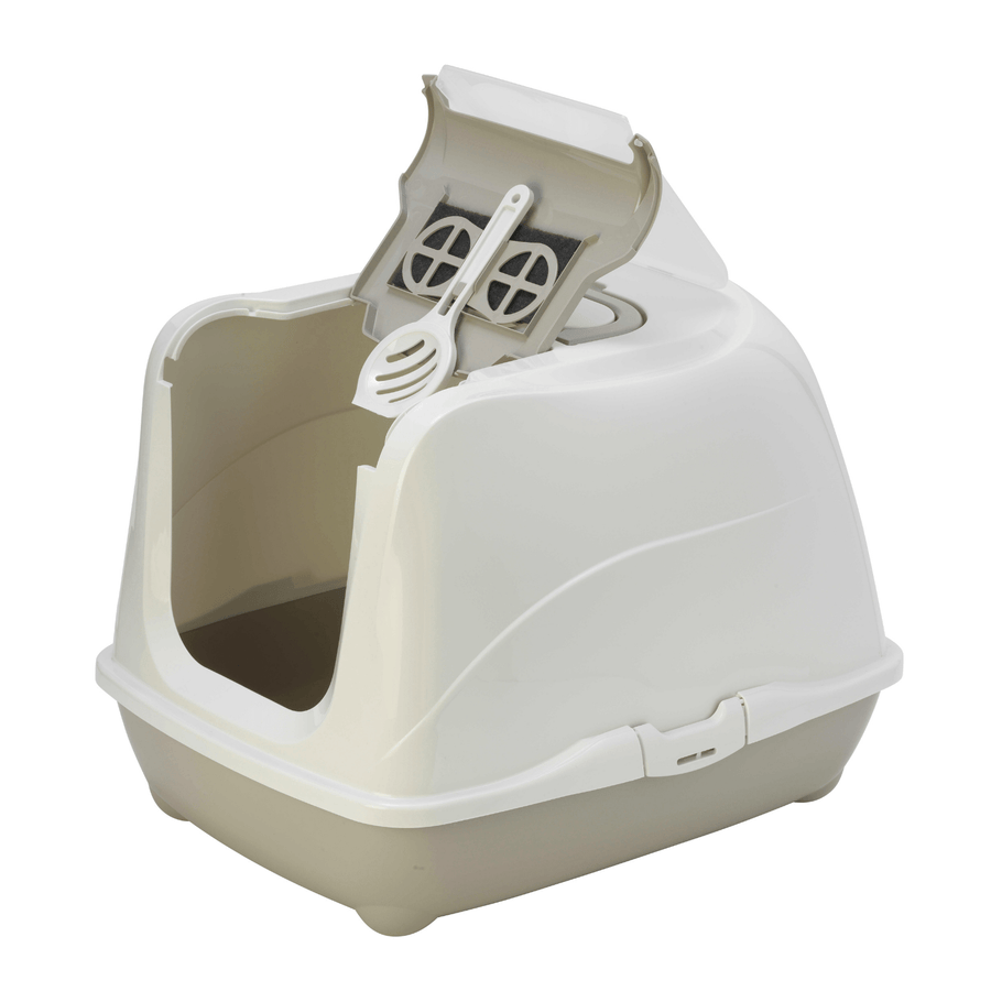 Moderna Litter Box Moderna Flip Cat Enclosed Cat Litter Box, Warm Grey