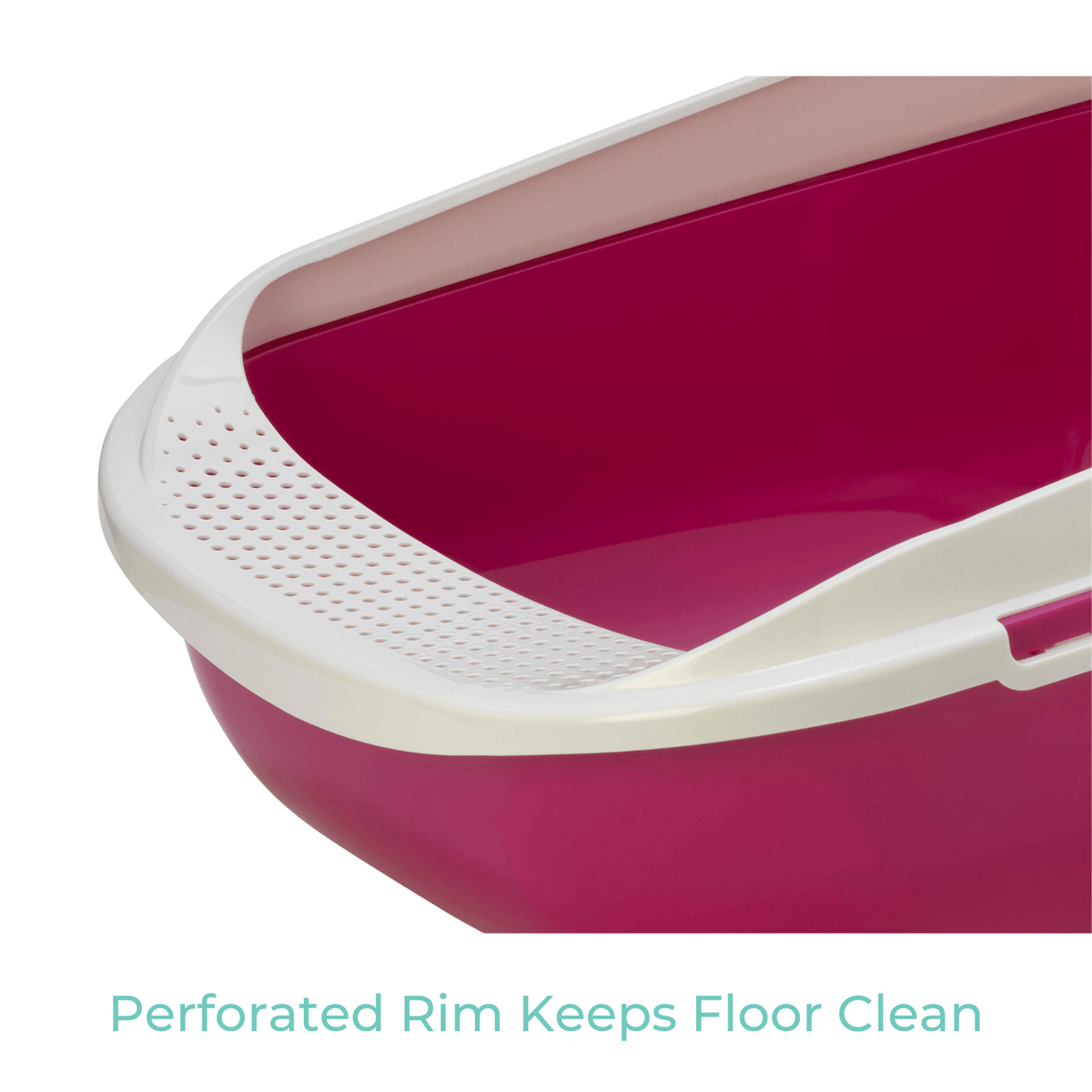 Moderna Mega Step Cat Litter Tray, Open Cat Toilet, Hot Pink Modern Pets