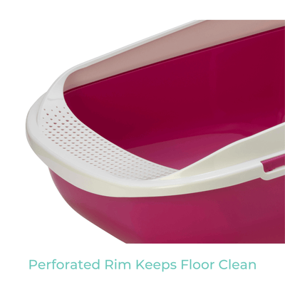 Moderna Litter Box Moderna Mega Step Cat Litter Tray, Open Cat Toilet, Hot Pink