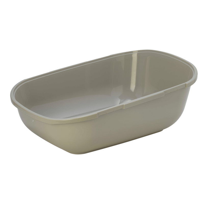 Moderna Litter Box Moderna Mega Step Cat Litter Tray, Open Cat Toilet, Warm Grey