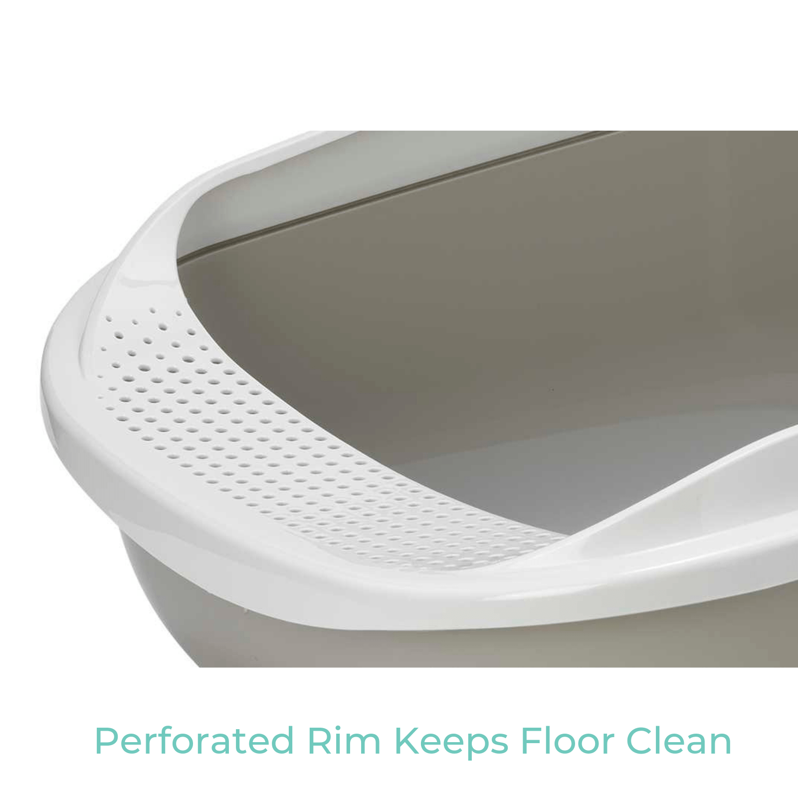 Moderna Litter Box Moderna Mega Step Cat Litter Tray, Open Cat Toilet, Warm Grey