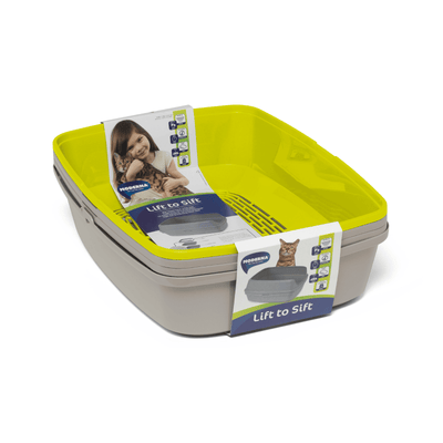 Moderna Litter Box Scoop Free Cat Litter Box, Moderna Lift-to-Sift Grey, Large