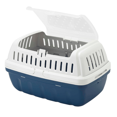 Moderna Pet Carrier Large 40cm/ 4kg Moderna Hipster Small Pet Carrier, Top Opening Travel Crate, Blue Berry