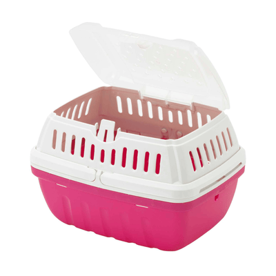 Moderna Pet Carrier Moderna Hipster Small Pet Carrier, Top Opening Travel Crate, Hot Pink
