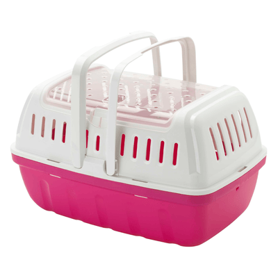 Moderna Pet Carrier Moderna Hipster Small Pet Carrier, Top Opening Travel Crate, Hot Pink