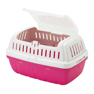 Moderna Pet Carrier Moderna Hipster Small Pet Carrier, Top Opening Travel Crate, Hot Pink