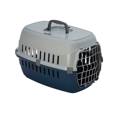 Moderna Pet Carrier Size 1 (51cm) / Royal Blue/Grey Moderna Roadrunner Cat Carrier Travel Crate, Metal Door