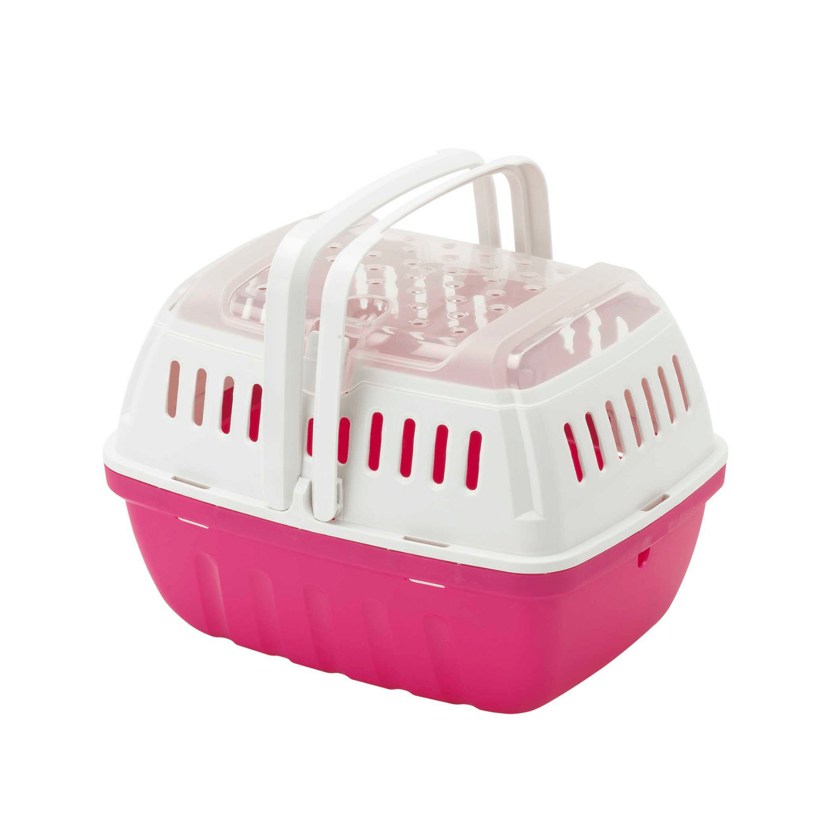 Moderna Hipster Small Pet Carrier Top Opening Travel Crate Hot Pink