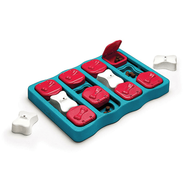 Outward Hound Dog Toy Nina Ottosson Dog Puzzle Toy Interactive Treat Dispenser, Dog Brick