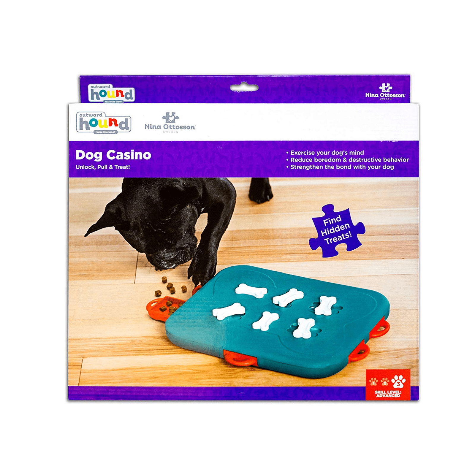 Outward Hound Dog Toy Nina Ottosson Dog Puzzle Toy Interactive Treat Dispenser, Dog Casino